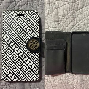 iPhone 6 Black & White Patterned Wallet Phone Case